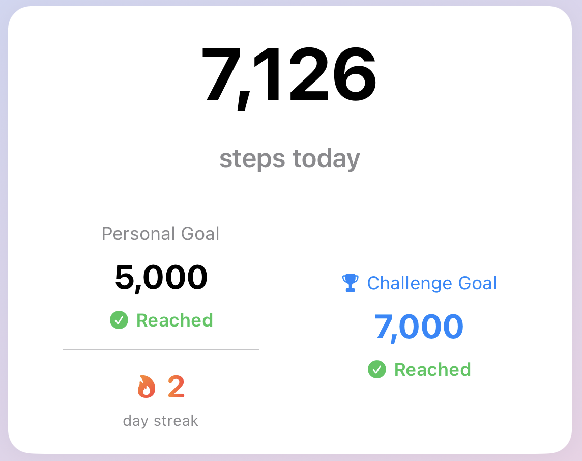 Set a daily step goal and track weekly progress